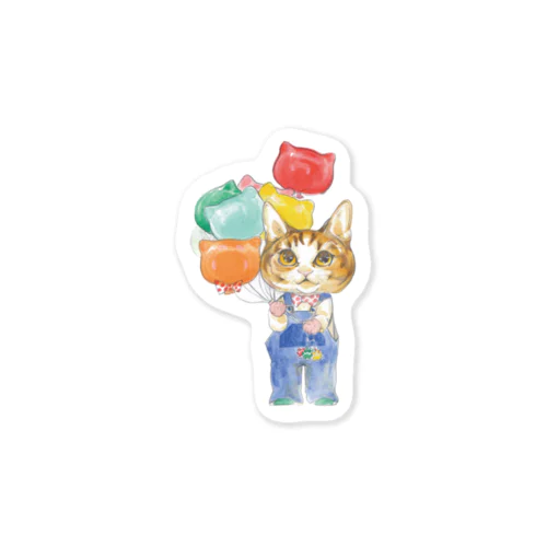 子猫と風船 Sticker