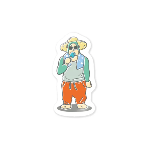 ごりらのなつさん-アイス Sticker