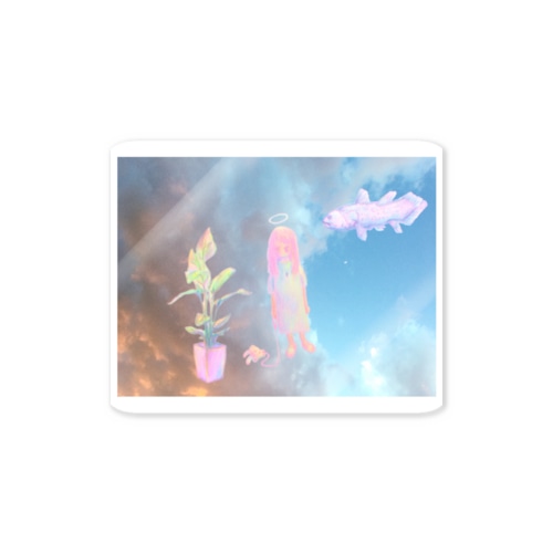 イラストと写真 Sticker