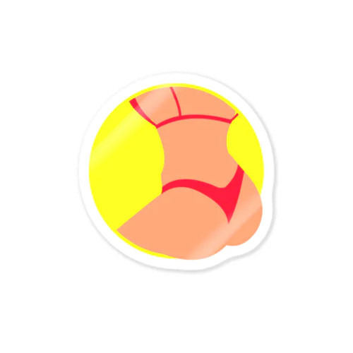 Summer Butt(ネオンイエロー) Sticker