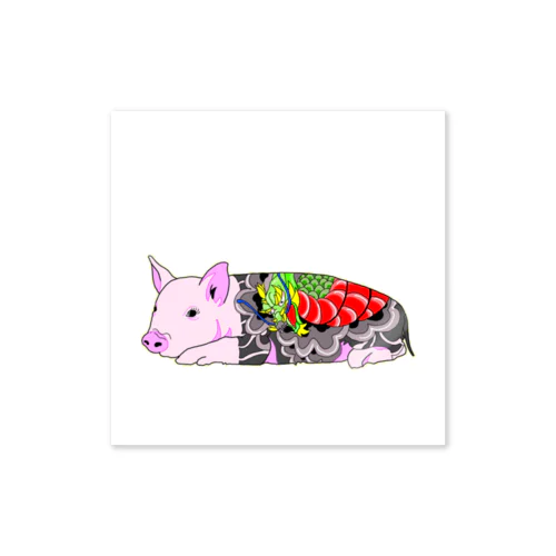 tatoo pig Sticker