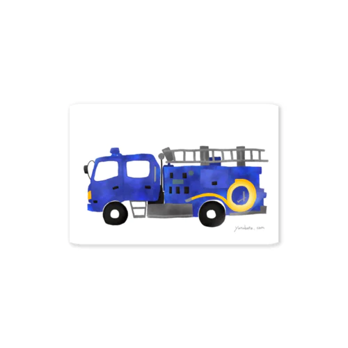 青い消防車 Sticker