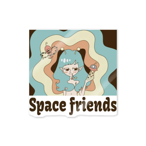 Space friends Sticker