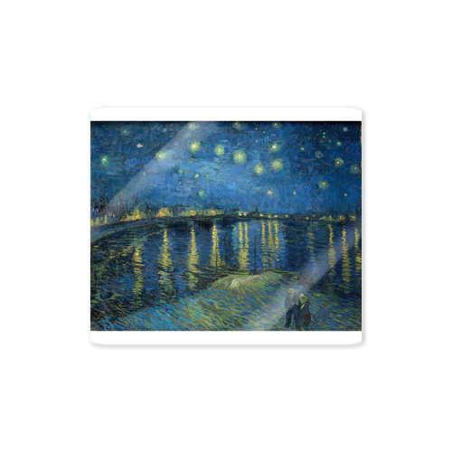 ゴッホ / 1889 / Starry Night Over the Rhone / Vincent van Gogh Sticker