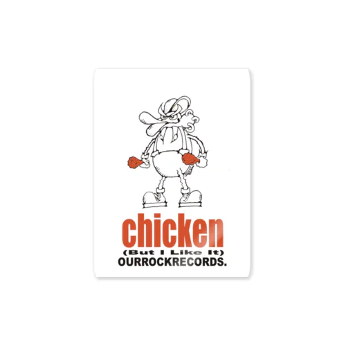 ourrockrecords@chicken Sticker