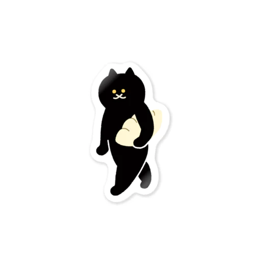 餃子をMacBookのように運ぶねこ Sticker