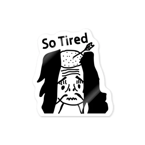 落ち武者 So Tired Sticker