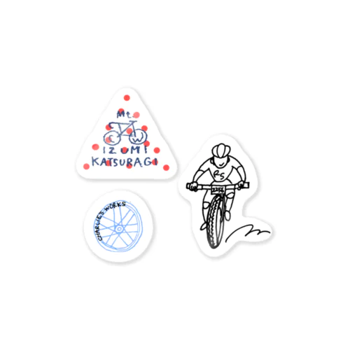 自転車柄 Sticker