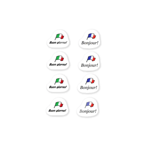 イタリア・フランス国旗 Sticker