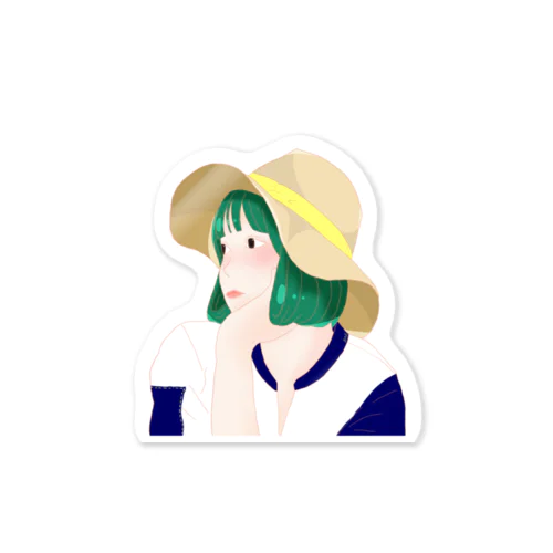 帽子 girl Sticker