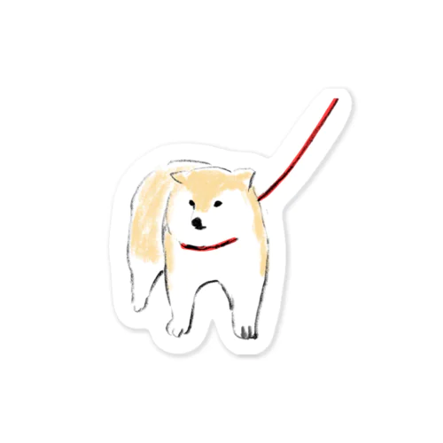 待ってる　柴犬 Sticker