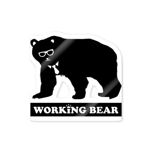 WORKING BEAR Black Logo ステッカー