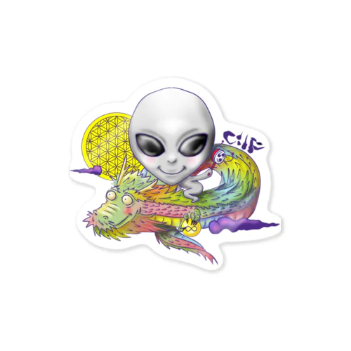 宇宙人×虹龍 Sticker