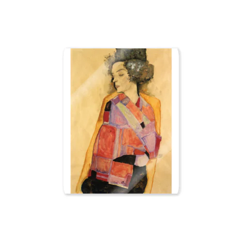 エゴン・シーレ / 1911 / The Daydreamer (Gerti Schiele) / Egon Schiele ステッカー