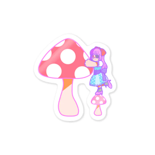 女の子ときのこ Sticker