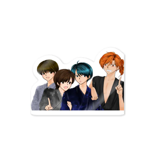 男子高校生4人組 Sticker