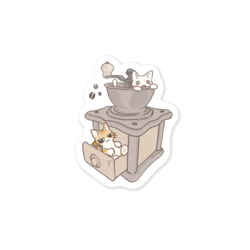 コーヒーミルとねこ 2 Sticker