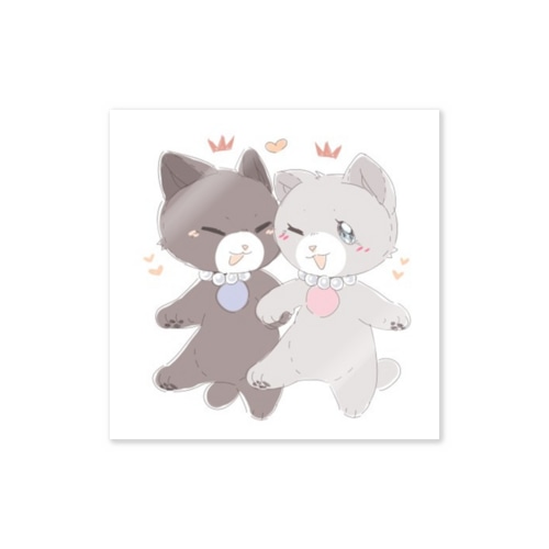 猫の王子と王女の王室喫茶ステッカー Sticker