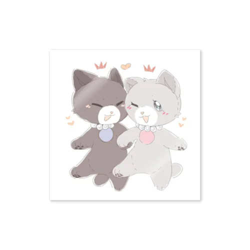 猫の王子と王女の王室喫茶ステッカー Sticker