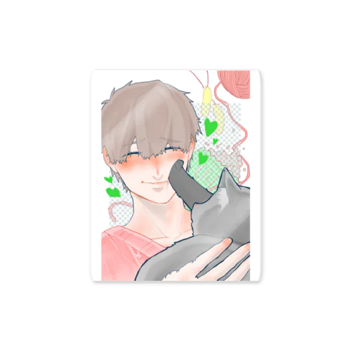 猫と戯れる Sticker