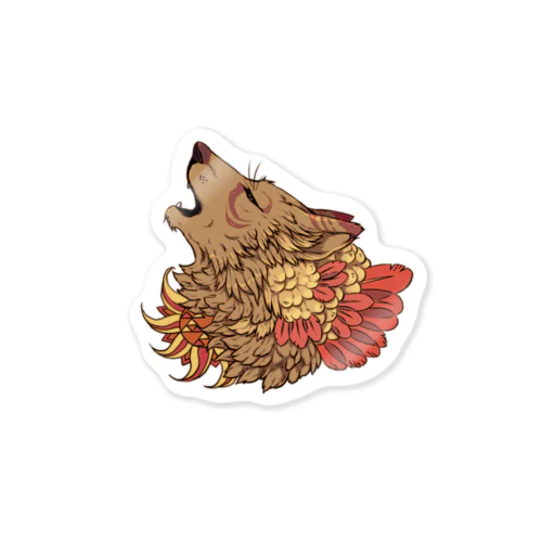 吠える赤犬 Sticker