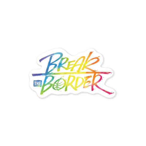 BREAK THE BORDER ロゴ<RAINBOW> ステッカー