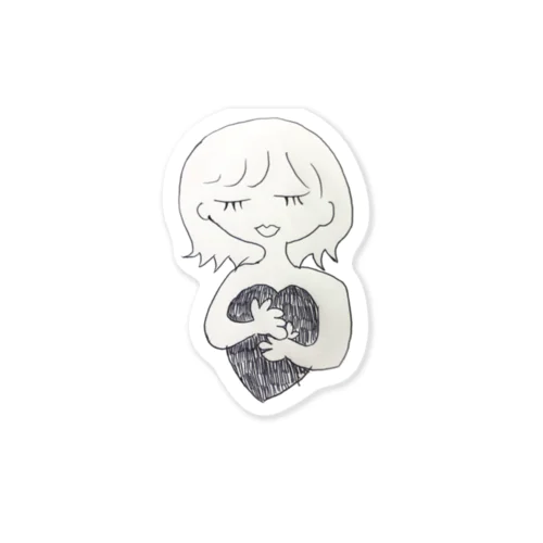 ハートまもこちゃん Sticker