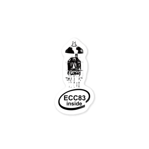 真空管ECC83黒 ステッカー