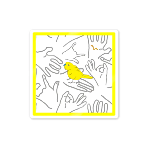 手のりインコのモテ期 Sticker
