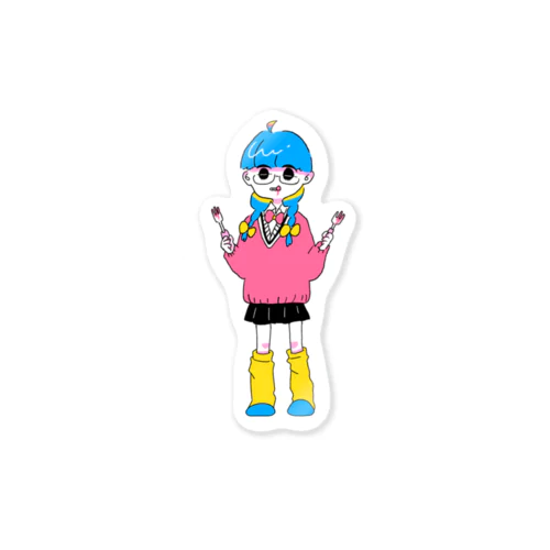 凶器的な女の子 フォーク Sticker