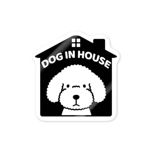 DOG IN HOUSE（トイプー）ブラック ステッカー