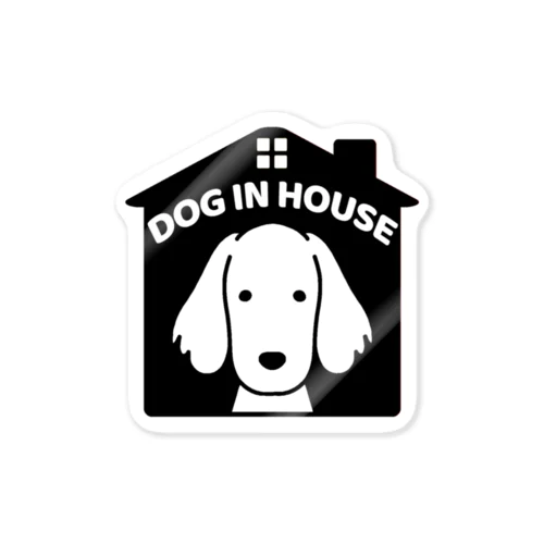 DOG IN HOUSE（ダックス）ブラック Sticker