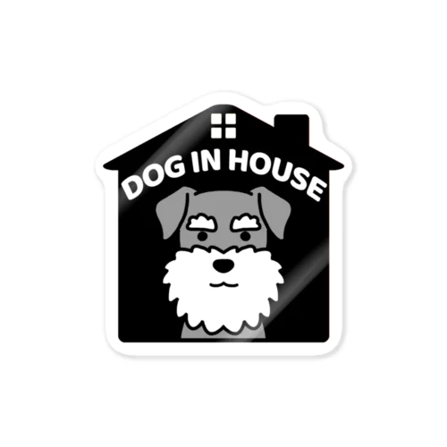 DOG IN HOUSE（シュナウザー）ブラック ステッカー