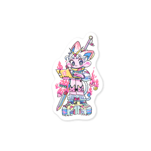 復刻版ステッカー デストロイヤーねこ Sticker