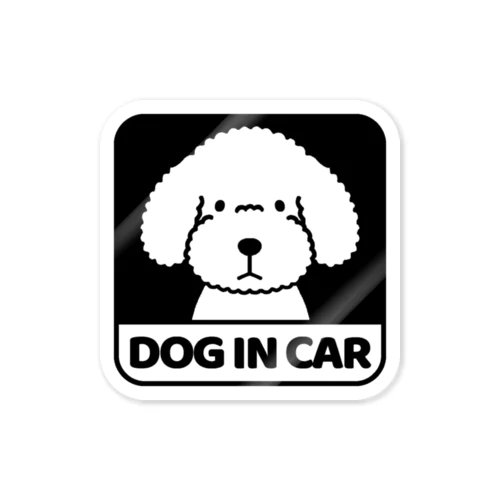 DOG IN CAR（トイプー）ブラック ステッカー