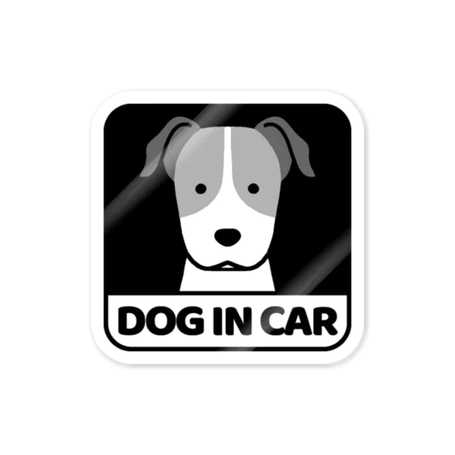 DOG IN CAR（ジャック）ブラック Sticker