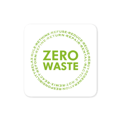 ZERO WASTE (グリーン) ステッカー