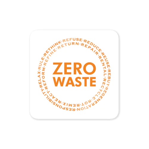 ZERO WASTE (オレンジ) ステッカー