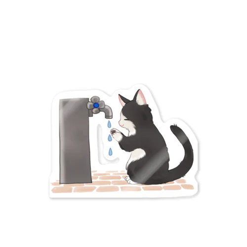 手洗い猫 Sticker