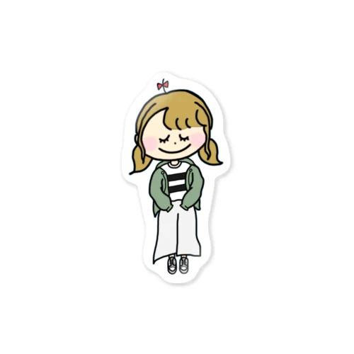 ふたつ結びリボンちゃん Sticker