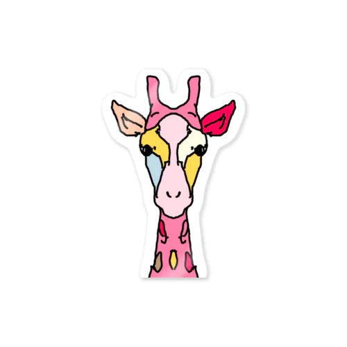 giraffe☆pink　(ピンク色のキリン)　Full of vitality　(フル　オブ　バイタリティ) Sticker