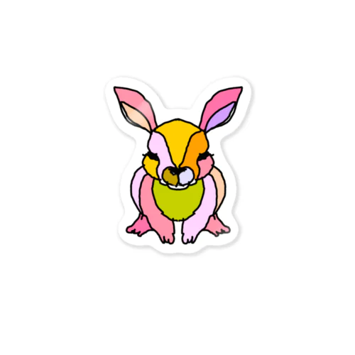 pink☆rabbit　(ピンクのうさぎ)　ピンクバージョン　Full of vitality　(フル　オブ　バイタリティ) Sticker