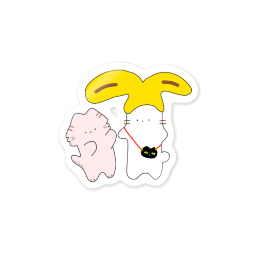 バナバニー（猫とお出かけ） Sticker