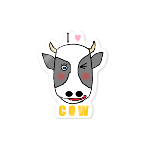 Ｉ♥COW Sticker