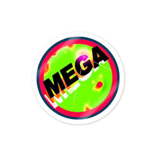 MEGA(黄緑) ステッカー