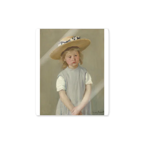メアリー・カサット作「麦わら帽子をかぶった少女」 ステッカー