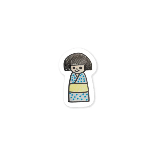 おかっぱの女の子　ひとみちゃん Sticker