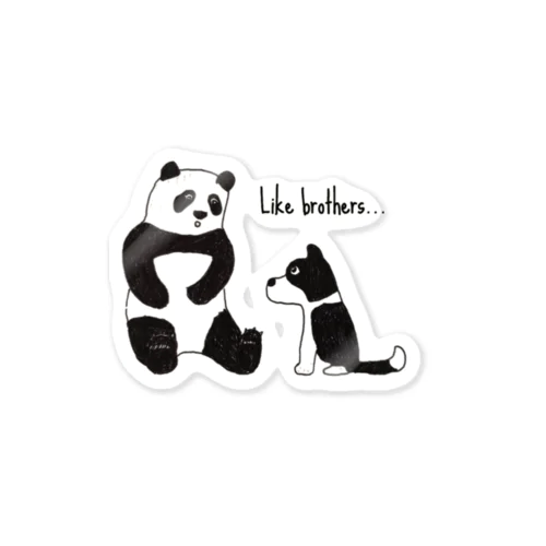 パンダと犬 Sticker