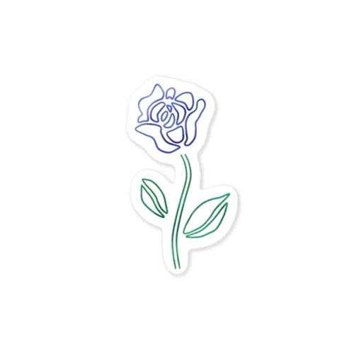 blue rose ステッカー