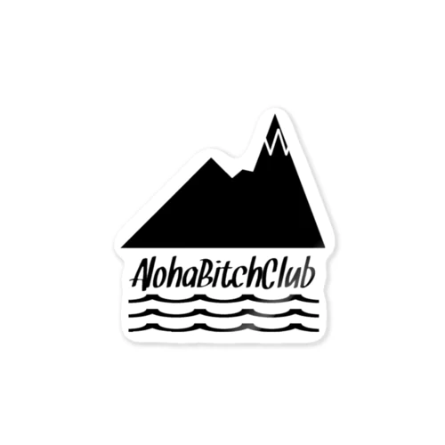 AlohaBitchClub スポーツロゴ黒 Sticker